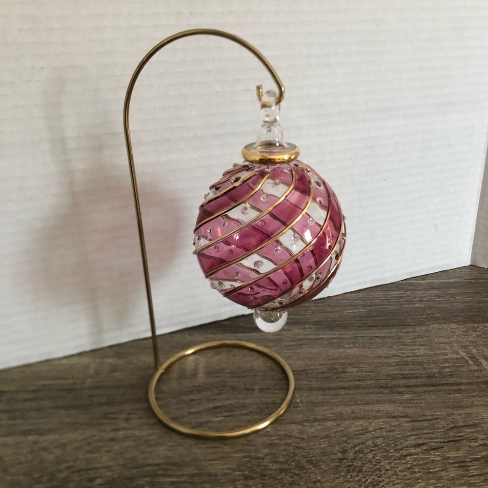 Elegant Hand Blown Egyptian Glass Ornament